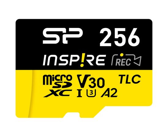 Карта памяти Silicon Power 256GB microSDXC class 10 UHS-I U3 V30 A1 Inspire (SP256GBSTXLA2V1NSP), изображение 2 Карта памяти Silicon Power 256GB microSDXC class 10 UHS-I U3 V30 A1 Inspire (SP256GBSTXLA2V1NSP), изображение 2