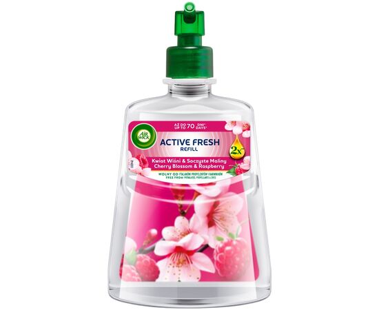 Освежитель воздуха Air Wick Active Fresh Цвет вишни и свежесть малины Сменный флакон 228 мл (5908252018345) Освежитель воздуха Air Wick Active Fresh Цвет вишни и свежесть малины Сменный флакон 228 мл (5908252018345)