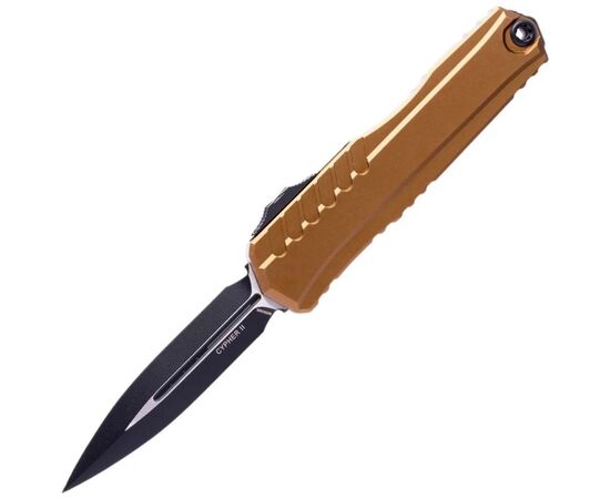 Ніж Microtech Cypher II D/E OTF, чорний клинок, руків'я tan (1242-1TA) Ніж Microtech Cypher II D/E OTF, чорний клинок, руків'я tan (1242-1TA)
