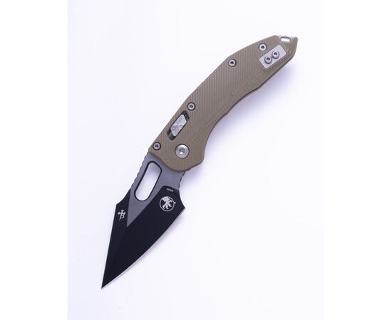 Ніж Microtech Stitch Ram-Lock, fluted, чорний клинок, руків'я G10 OD green (169RL-1FLGTOD), зображення 2 Ніж Microtech Stitch Ram-Lock, fluted, чорний клинок, руків'я G10 OD green (169RL-1FLGTOD), зображення 2