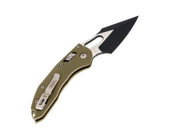 Ніж Microtech Stitch Ram-Lock, fluted, чорний клинок, руків'я G10 OD green (169RL-1FLGTOD), зображення 3 Ніж Microtech Stitch Ram-Lock, fluted, чорний клинок, руків'я G10 OD green (169RL-1FLGTOD), зображення 3