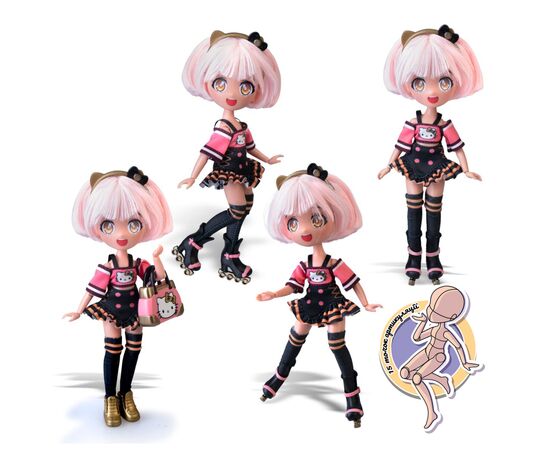Лялька 4SF Manga Dolls Hello Kitty Золота Ролер Діва (HKTF1000), зображення 4 Лялька 4SF Manga Dolls Hello Kitty Золота Ролер Діва (HKTF1000), зображення 4