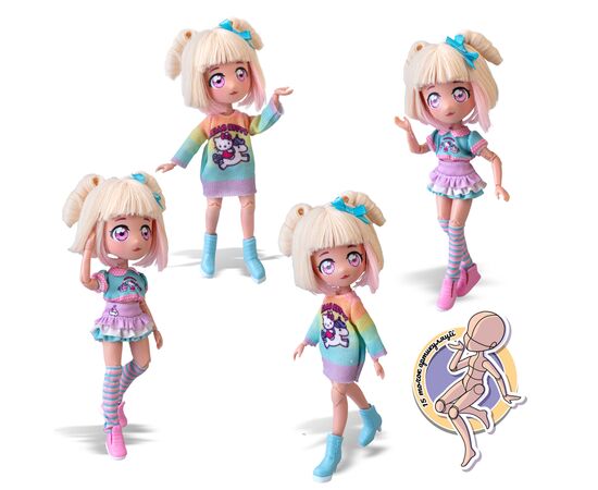 Лялька 4SF Manga Dolls Hello Kitty Стильна Цукерочка-єдиноріг (HKTF2000), зображення 4 Лялька 4SF Manga Dolls Hello Kitty Стильна Цукерочка-єдиноріг (HKTF2000), зображення 4