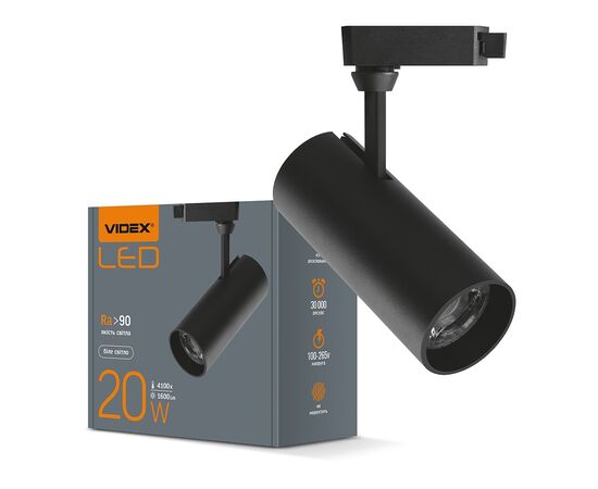 Светильник Videx LED 20W 4100K черный (VL-TR04-204B), изображение 5 Светильник Videx LED 20W 4100K черный (VL-TR04-204B), изображение 5
