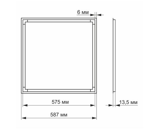Светильник Videx LED панель ART 40W 5000K (VL-PA405W), изображение 2 Светильник Videx LED панель ART 40W 5000K (VL-PA405W), изображение 2