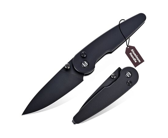 Нож Hightron Birdidi, D2, алюміній, чорний, чорний клинок (HK06BLK) Нож Hightron Birdidi, D2, алюміній, чорний, чорний клинок (HK06BLK)