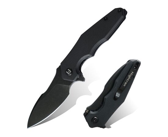 Нож Hightron Mini Ventura, D2, G10, чорний, чорний stonewash клинок (HK05BLKBS), изображение 2 Нож Hightron Mini Ventura, D2, G10, чорний, чорний stonewash клинок (HK05BLKBS), изображение 2