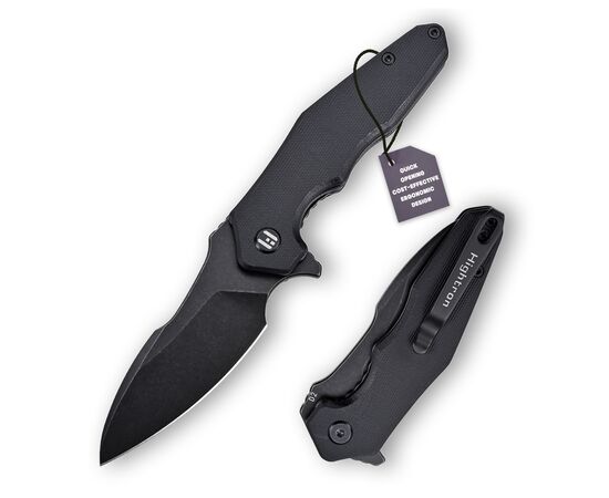 Нож Hightron Mini Ventura, D2, G10, чорний, чорний stonewash клинок (HK05BLKBS) Нож Hightron Mini Ventura, D2, G10, чорний, чорний stonewash клинок (HK05BLKBS)