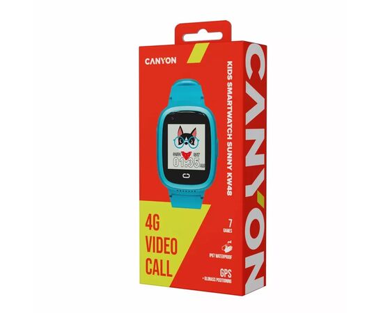 Смарт-часы Canyon Sunny KW-48 Video 4G GPS Games Music Blue (CNE-KW48BL), изображение 6 Смарт-часы Canyon Sunny KW-48 Video 4G GPS Games Music Blue (CNE-KW48BL), изображение 6