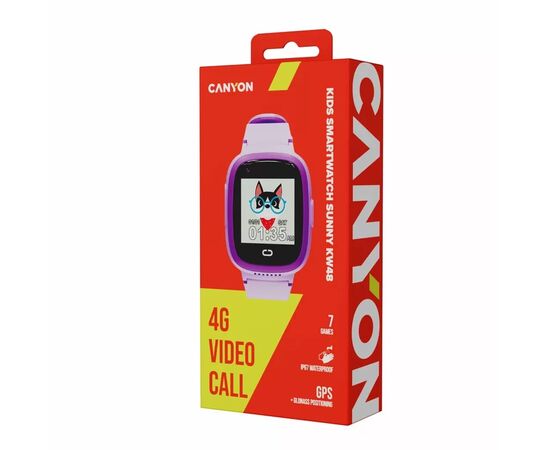 Смарт-часы Canyon Sunny KW-48 Video 4G GPS Games Music Violet (CNE-KW48VL), изображение 6 Смарт-часы Canyon Sunny KW-48 Video 4G GPS Games Music Violet (CNE-KW48VL), изображение 6