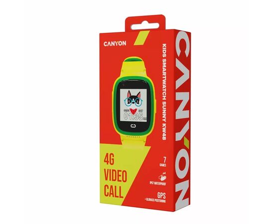 Смарт-часы Canyon Sunny KW-48 Video 4G GPS Games Music Yellow/Green (CNE-KW48YG), изображение 6 Смарт-часы Canyon Sunny KW-48 Video 4G GPS Games Music Yellow/Green (CNE-KW48YG), изображение 6