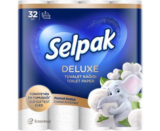 Туалетная бумага Selpak Deluxe 3 слоя 32 рулона (8690530044753)
