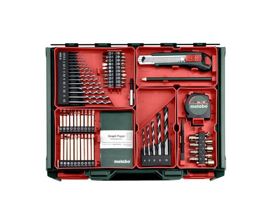 Шуруповерт Metabo BS 18 Set, 18V. 2х2Ah, 24·48Нм, 0-450·0-1600об/мин, 1.3кг (602207710), изображение 2 Шуруповерт Metabo BS 18 Set, 18V. 2х2Ah, 24·48Нм, 0-450·0-1600об/мин, 1.3кг (602207710), изображение 2