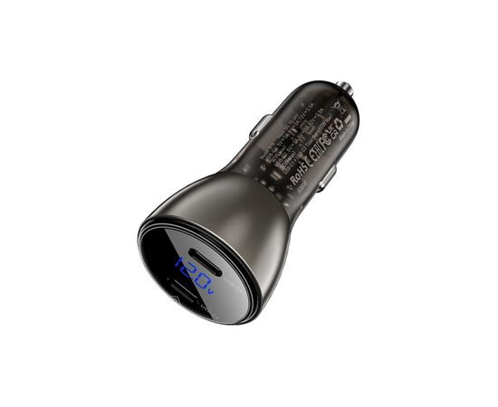 Зарядное устройство Acefast B10 Car Charger 2xUSB-C 60W with digital display Metal Black (6974316282358), изображение 2 Зарядное устройство Acefast B10 Car Charger 2xUSB-C 60W with digital display Metal Black (6974316282358), изображение 2
