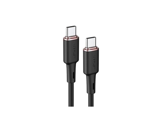 Дата кабель USB-C to USB-C 1.2m 3A 60W silicone C2-03 black Acefast (6974316280729) Дата кабель USB-C to USB-C 1.2m 3A 60W silicone C2-03 black Acefast (6974316280729)