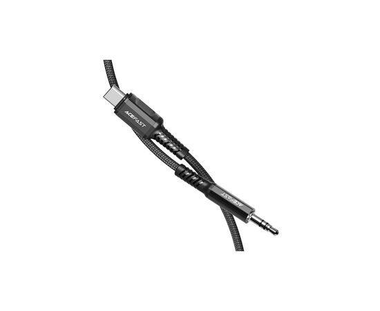 Кабель мультимедийный USB-C to 3.5mm M 1.2m black Acefast (6974316280620), изображение 2 Кабель мультимедийный USB-C to 3.5mm M 1.2m black Acefast (6974316280620), изображение 2