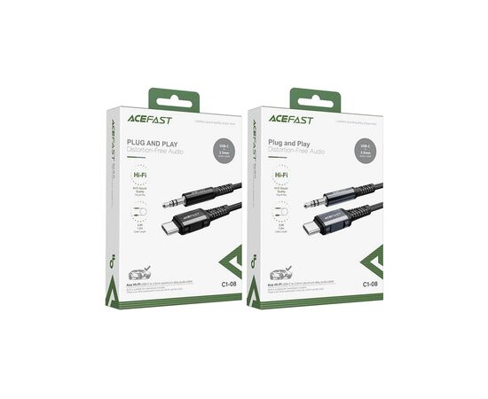Кабель мультимедийный USB-C to 3.5mm M 1.2m black Acefast (6974316280620), изображение 3 Кабель мультимедийный USB-C to 3.5mm M 1.2m black Acefast (6974316280620), изображение 3