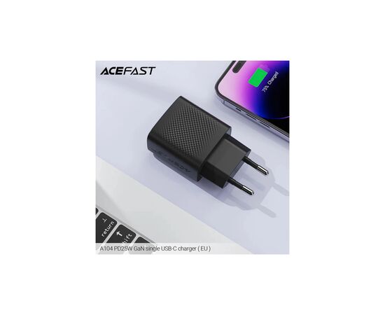 Зарядное устройство Acefast A104 USB-C PD25W GaN Black (6974316283355), изображение 6 Зарядное устройство Acefast A104 USB-C PD25W GaN Black (6974316283355), изображение 6