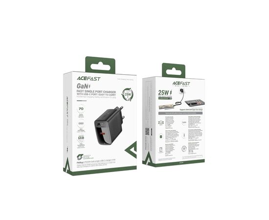 Зарядное устройство Acefast A104 USB-C PD25W GaN Black (6974316283355), изображение 7 Зарядное устройство Acefast A104 USB-C PD25W GaN Black (6974316283355), изображение 7
