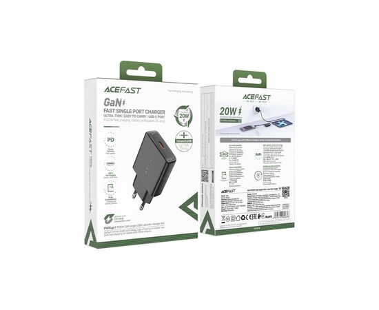Зарядное устройство Acefast A65 USB-C PD20W GaN ultra-thin Black (6974316282686), изображение 6 Зарядное устройство Acefast A65 USB-C PD20W GaN ultra-thin Black (6974316282686), изображение 6