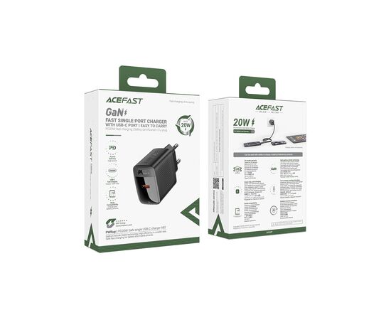 Зарядное устройство Acefast A82 USB-C PD20W GaN Black (6974316283232), изображение 6 Зарядное устройство Acefast A82 USB-C PD20W GaN Black (6974316283232), изображение 6