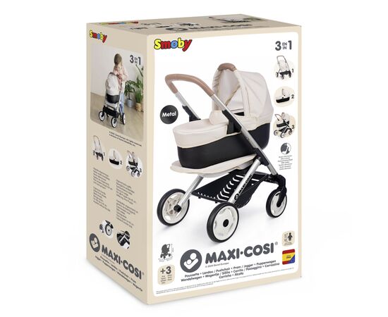 Коляска для кукол Smoby Maxi-Cosi 3 в 1. Айвори со съемной люлькой, 55 x 39 x 64 см, 3+ (7600253122), изображение 2 Коляска для кукол Smoby Maxi-Cosi 3 в 1. Айвори со съемной люлькой, 55 x 39 x 64 см, 3+ (7600253122), изображение 2