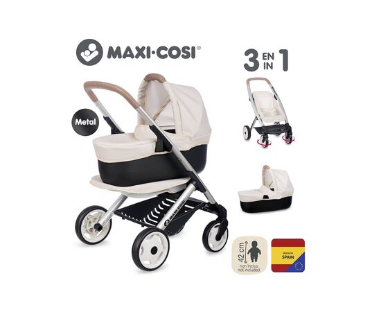Коляска для кукол Smoby Maxi-Cosi 3 в 1. Айвори со съемной люлькой, 55 x 39 x 64 см, 3+ (7600253122), изображение 7 Коляска для кукол Smoby Maxi-Cosi 3 в 1. Айвори со съемной люлькой, 55 x 39 x 64 см, 3+ (7600253122), изображение 7
