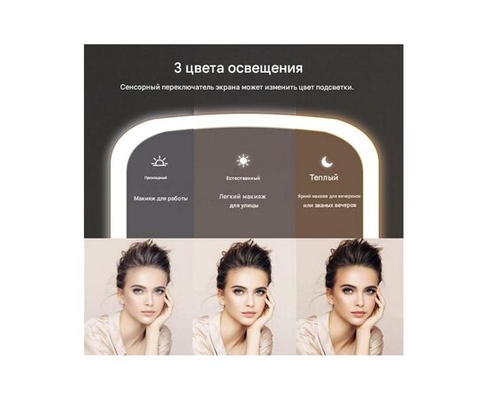 Зеркало Xiaomi LED Makeup Mirror Pink (NV505 Pink), изображение 3 Зеркало Xiaomi LED Makeup Mirror Pink (NV505 Pink), изображение 3