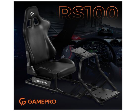 Кресло игровое GamePro RS100 із кріпленням для керма, педалей та коробки передач Black (RS100), изображение 4 Кресло игровое GamePro RS100 із кріпленням для керма, педалей та коробки передач Black (RS100), изображение 4