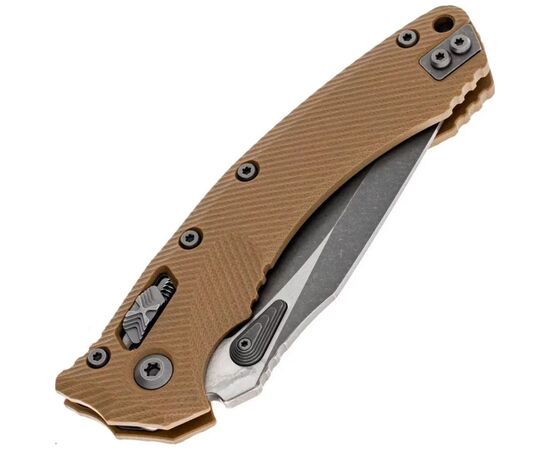 Ніж Microtech Amphibian Ram-Lock, клинок Apoc Fluted, руків'я tan G10 (137RL-10APFLGTTA), зображення 6 Ніж Microtech Amphibian Ram-Lock, клинок Apoc Fluted, руків'я tan G10 (137RL-10APFLGTTA), зображення 6
