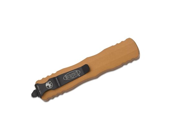 Ніж Microtech Dirac D/E OTF, чорний клинок, руків'я tan (225-1TA), зображення 4 Ніж Microtech Dirac D/E OTF, чорний клинок, руків'я tan (225-1TA), зображення 4