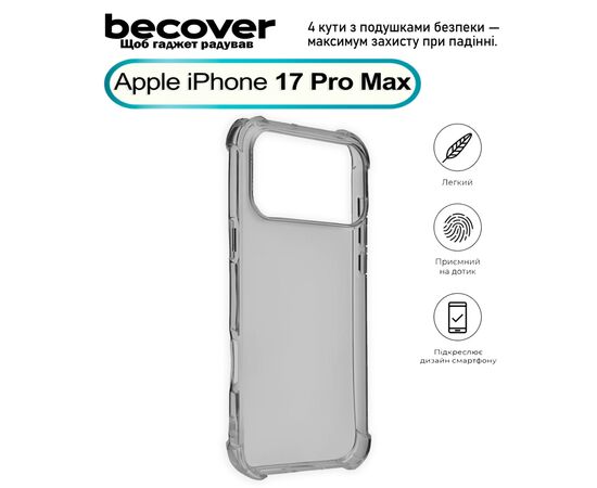 Чехол для мобильного телефона BeCover Anti-Shock Apple iPhone 17 Pro Max Grey (713800)