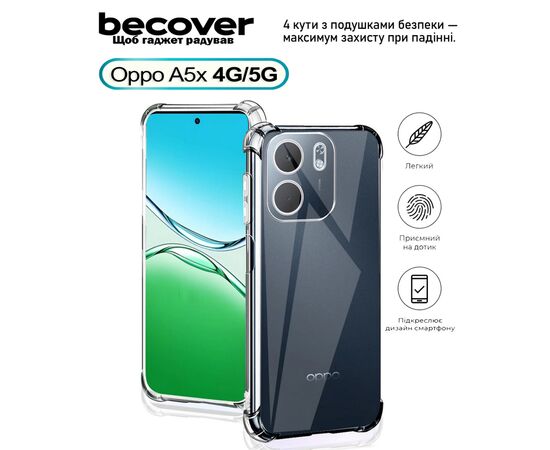 Чехол для мобильного телефона BeCover Anti-Shock Oppo A5x 4G/5G Clear (713814)