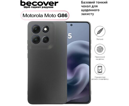 Чехол для мобильного телефона BeCover Silicone Motorola Moto G86 Black (713768)