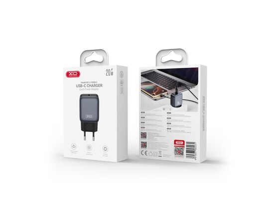 Зарядний пристрій XO USB-C PD20W black (L153_Black), зображення 4