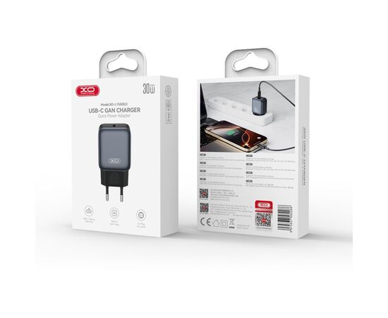 Зарядний пристрій XO USB-C PD30W black (L155_Black), зображення 4