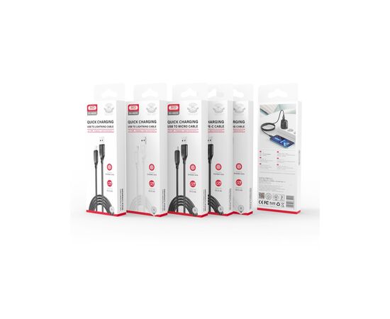 Дата кабель USB 2.0 AM to Lightning 1.0m braided black XO (NB235_L_Black), изображение 5 Дата кабель USB 2.0 AM to Lightning 1.0m braided black XO (NB235_L_Black), изображение 5