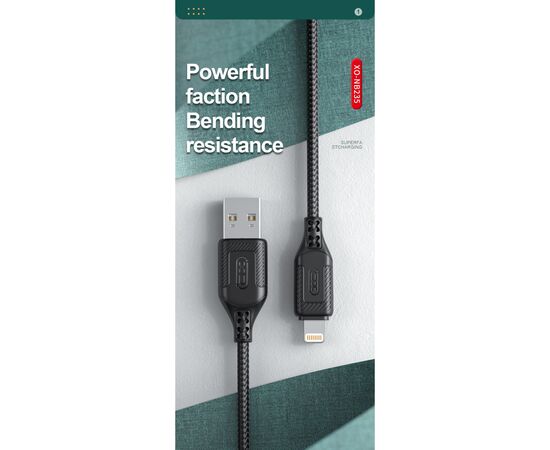 Дата кабель USB 2.0 AM to Lightning 1.0m braided black XO (NB235_L_Black), изображение 6 Дата кабель USB 2.0 AM to Lightning 1.0m braided black XO (NB235_L_Black), изображение 6