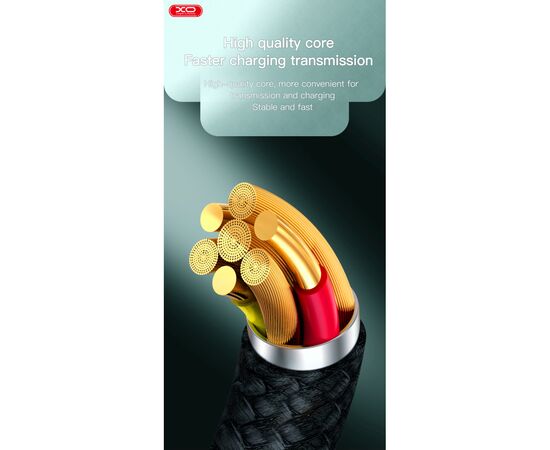 Дата кабель USB 2.0 AM to USB-C 1.0m braided black XO (NB235_C_Black), изображение 2 Дата кабель USB 2.0 AM to USB-C 1.0m braided black XO (NB235_C_Black), изображение 2