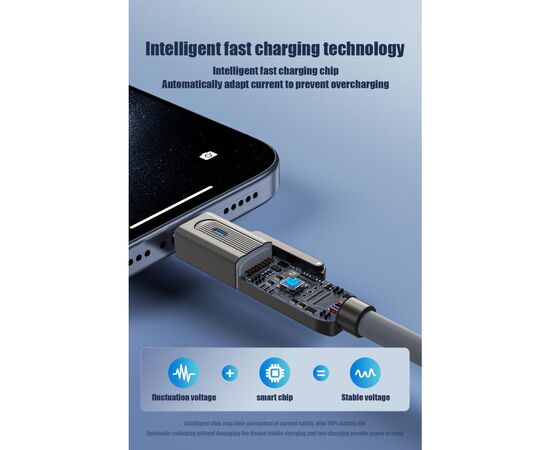 Дата кабель USB 2.0 AM to USB-C + USB 2.0 AM to Lightning 1.0m 60W gray XO (NB275_4-in-1_Gray), изображение 5 Дата кабель USB 2.0 AM to USB-C + USB 2.0 AM to Lightning 1.0m 60W gray XO (NB275_4-in-1_Gray), изображение 5