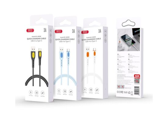 Дата кабель USB 2.0 AM to USB-C 1.0m white XO (NB280_C_White), изображение 2 Дата кабель USB 2.0 AM to USB-C 1.0m white XO (NB280_C_White), изображение 2