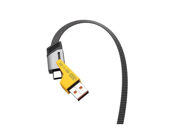 Дата кабель USB 2.0 AM to USB-C + USB 2.0 AM to Lightning 1.0m 60W black XO (NB283_4-in-1_Black) Дата кабель USB 2.0 AM to USB-C + USB 2.0 AM to Lightning 1.0m 60W black XO (NB283_4-in-1_Black)