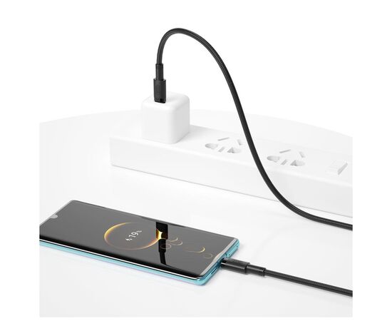 Дата кабель USB-C to USB-C 1.0m 100W braided black XO (NBQ199_С_Black), изображение 2 Дата кабель USB-C to USB-C 1.0m 100W braided black XO (NBQ199_С_Black), изображение 2