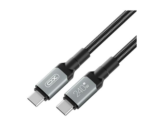 Дата кабель USB-C to USB-C 2.0m 240W black XO (NBQ264B_С_Black), изображение 5 Дата кабель USB-C to USB-C 2.0m 240W black XO (NBQ264B_С_Black), изображение 5