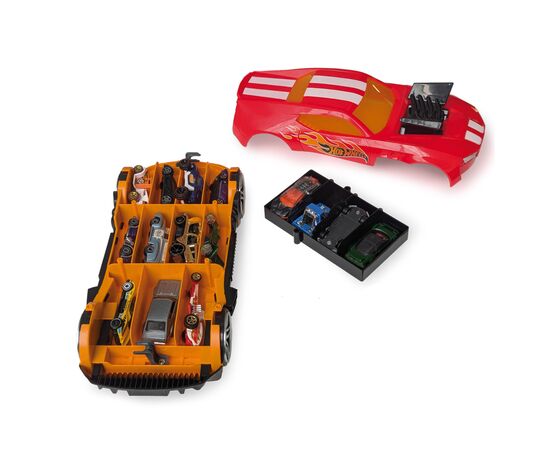 Игровой набор Hot Wheels Гоночный автомобиль-гараж Красный 2 в 1 (HWCC15R), изображение 4 Игровой набор Hot Wheels Гоночный автомобиль-гараж Красный 2 в 1 (HWCC15R), изображение 4