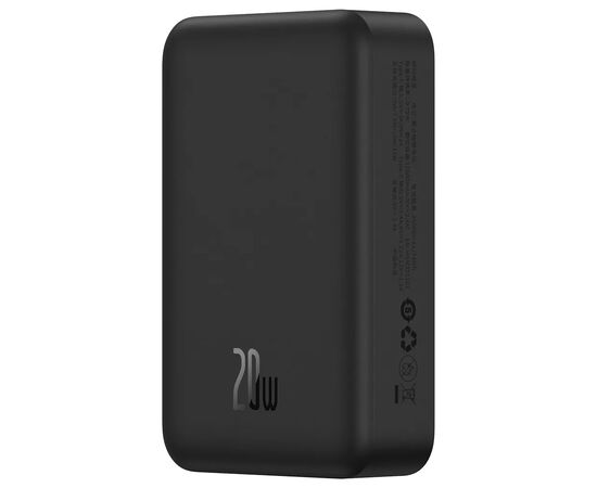 Батарея универсальная Baseus Magnetic Mini Wireless 20000mAh 20W, Black (PPCX150001), изображение 3 Батарея универсальная Baseus Magnetic Mini Wireless 20000mAh 20W, Black (PPCX150001), изображение 3