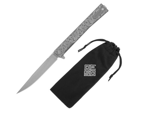 Нож Ocaso Solstice, Engraved titanium, Scroll Pattern, Satin (10ESS), изображение 10 Нож Ocaso Solstice, Engraved titanium, Scroll Pattern, Satin (10ESS), изображение 10