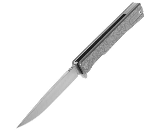 Нож Ocaso Solstice, Engraved titanium, Scroll Pattern, Satin (10ESS), изображение 5 Нож Ocaso Solstice, Engraved titanium, Scroll Pattern, Satin (10ESS), изображение 5