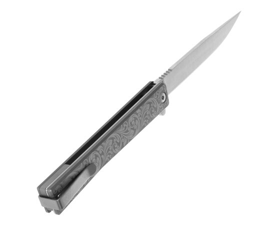 Нож Ocaso Solstice, Engraved titanium, Scroll Pattern, Satin (10ESS), изображение 7 Нож Ocaso Solstice, Engraved titanium, Scroll Pattern, Satin (10ESS), изображение 7