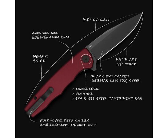 Нож Ocaso Strategy, Red Aluminum, Black (29RDB), изображение 7 Нож Ocaso Strategy, Red Aluminum, Black (29RDB), изображение 7